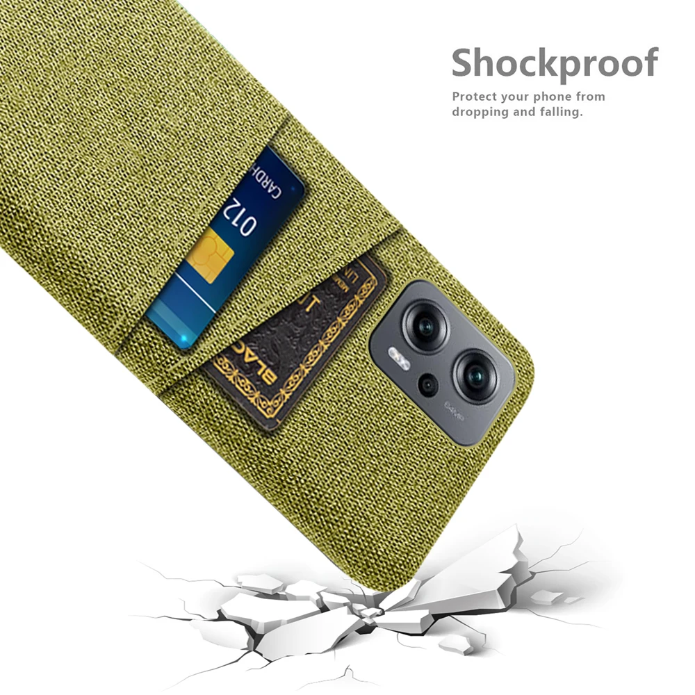 

For POCO X4 GT PokoX4 GT Protective Coque Funda For POCO X4 GT POCO F4 GT Case Dual Card Fabric Cloth Luxury Business Cover