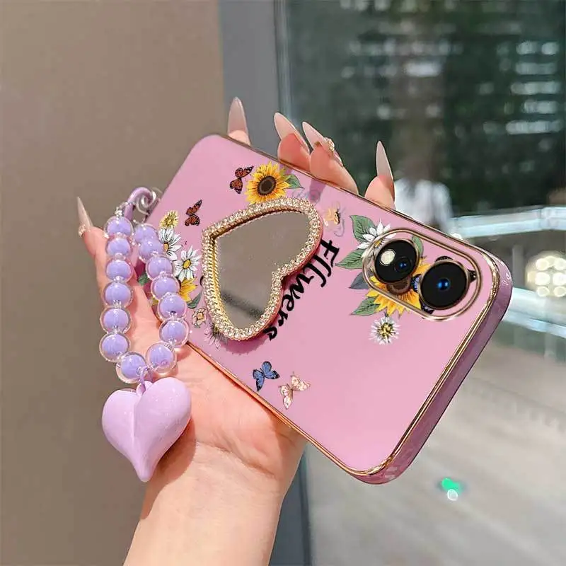 Floral Bloom Phone Case Set with Lanyard and Stand - 3 Piece Set