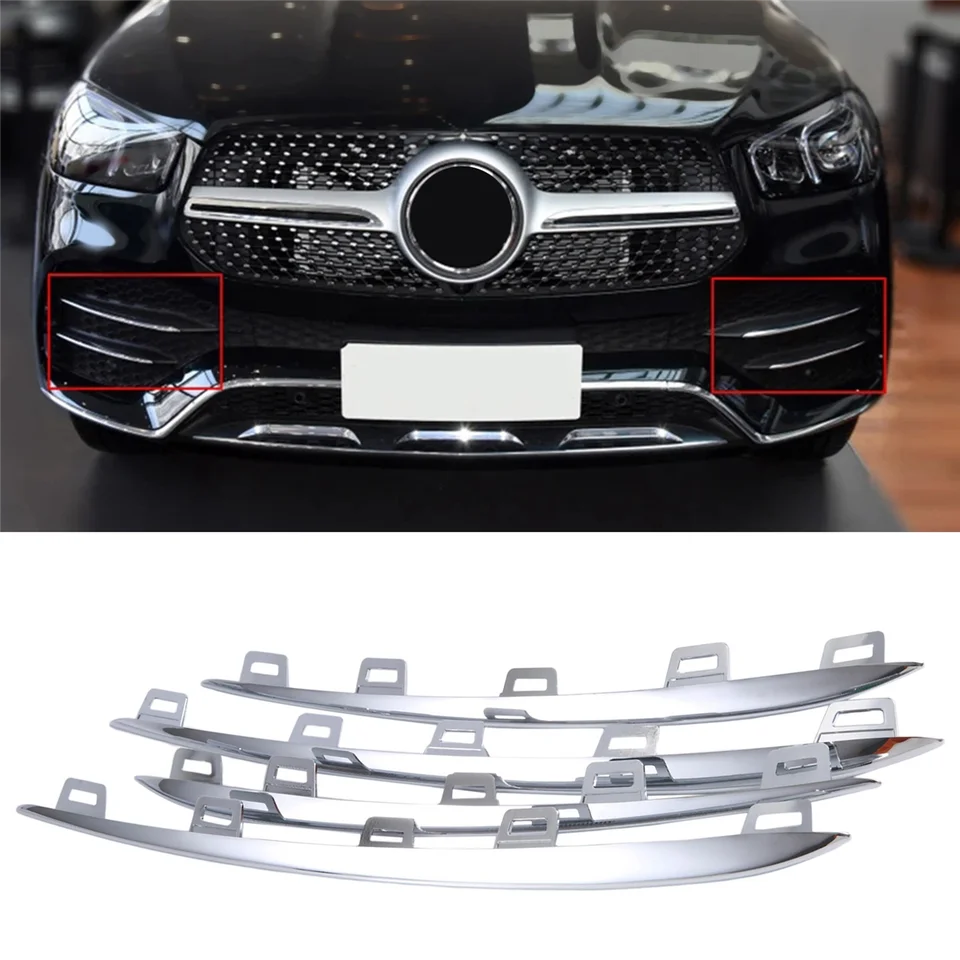 Cubierta Cromada Para Rejillas Antiniebla Delanteras De Mercedes-Benz GLC 2020-2022 – Estilo Premium