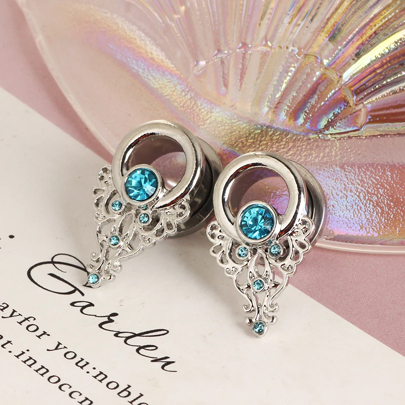 Unique Stainless Steel Woman drop Head Ear Piercing Plugs Stretchers Body Jewelry Earring Gauges Tunnels Expanders drop ship