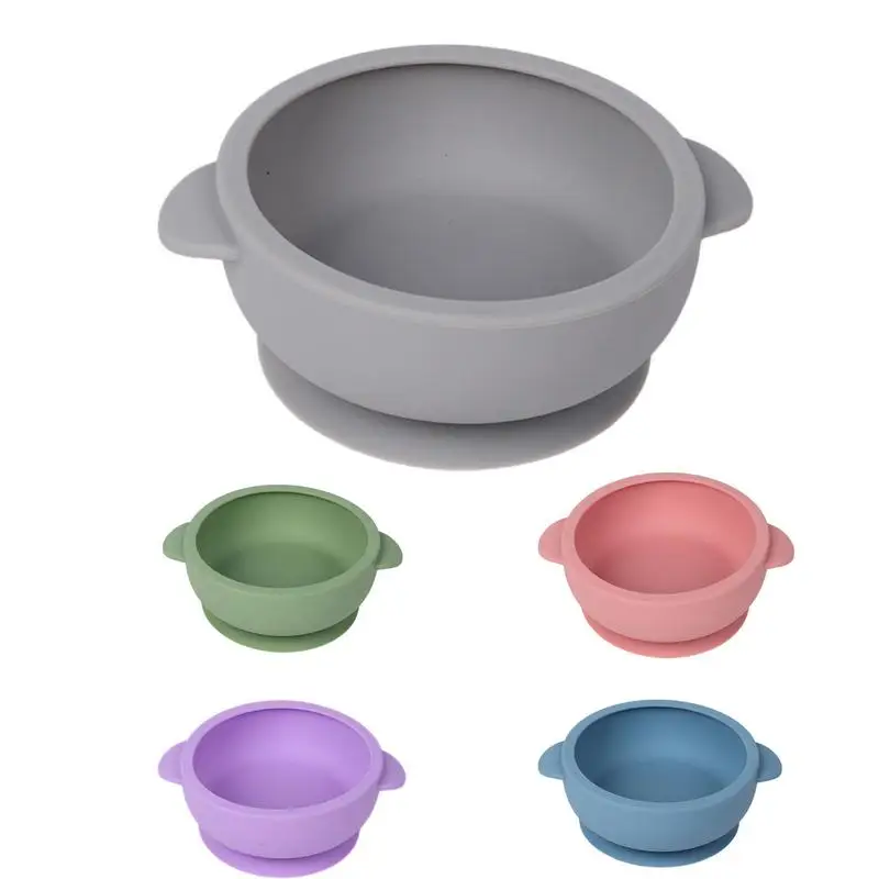 

Baby Feeding Bowls Waterproof Non-Slip Crockery Bowl Silicone Dishwasher Safe Toddler Bowls Weaning Supplies For Babies Home