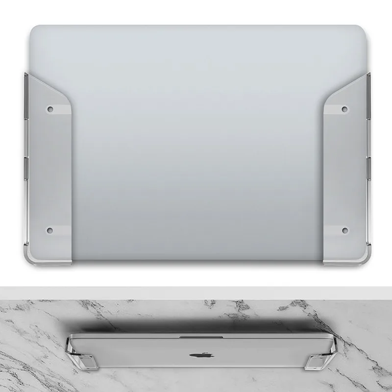 Under Desk Laptop Mount Wall-Mounted Shelf Holder For Laptop/Tablet/Macbook With Anti-Scratch Silicone - View #3