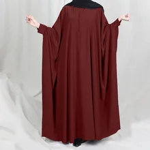 

Robe Femme Musulmane Muslim Derss Solid Bat Sleeve Robe Middle East Saudi Arabia Dubai Abaya Turkey Long Dress Muslim Fashion