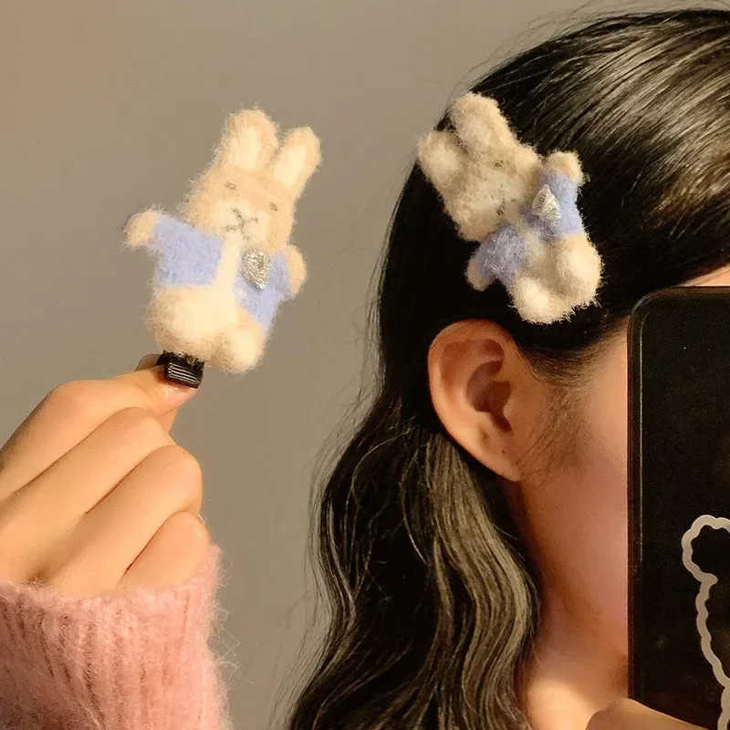 

Cute Cartoon Rabbit Barrette Soft Plush Bunny Bangs Side Hair Clips for Girls Hair Styling Tools Decoration Clip Children's Gift