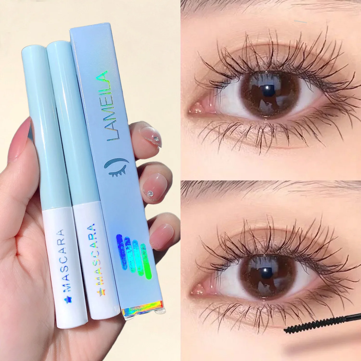 Ultra-fine Small Brush Head Mascara Lengthening Black 3D Lash Eyelash Extension Eye Lashes Long-wearing Black Color Mascara 1