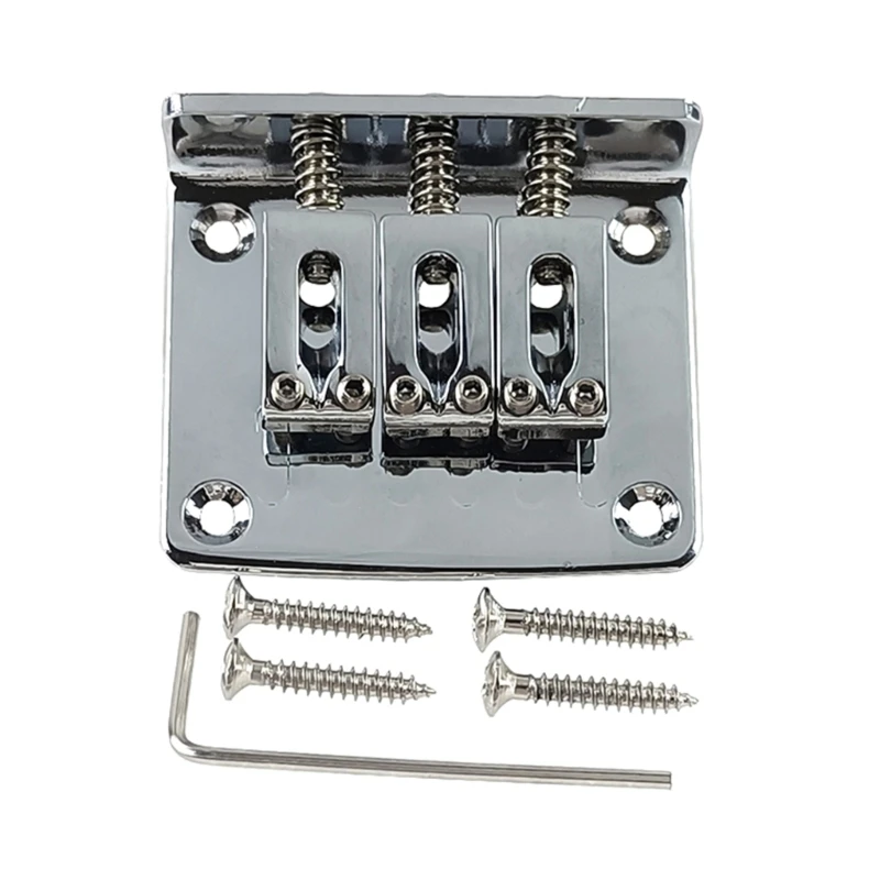 

Регулируемый бридж для 3-струнной гитары с гаечным ключом и винтами Металлическая фиксированная верхняя часть гитары с верхней