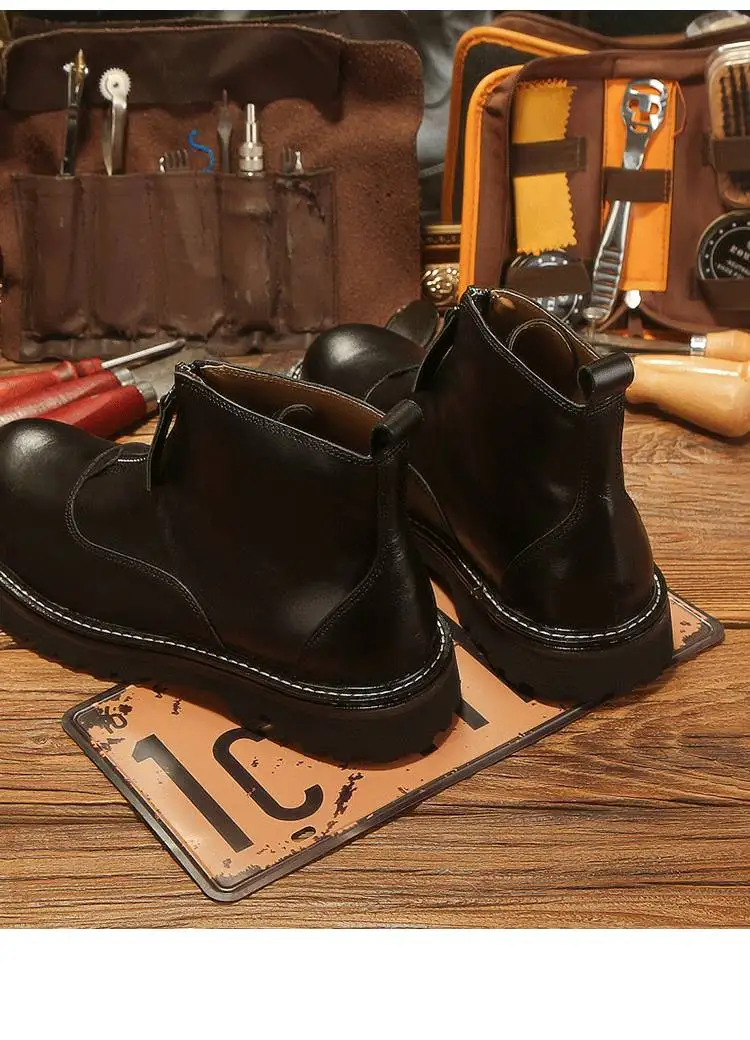 新品特売☆ワークブーツ メンズ 牛革 チェルシーブーツ ショートブーツ