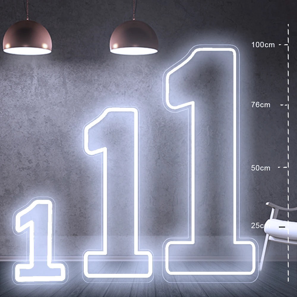 LED Neon 1 2 3 4 5 6 7 8 9 0 Number Sign for Birthday Wedding Party Decor 15in 38 cm High Numbers Led Light Sign Power by USB 6