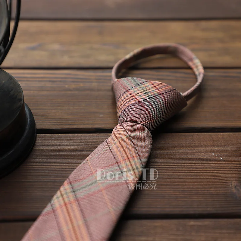 신사 웨딩 파티 Cravats 액세서리에 대한 새로운 스트라이프 격자 무늬 인쇄 6CM 넥타이 탄성 새로운 패션 남성 지퍼 넥타이