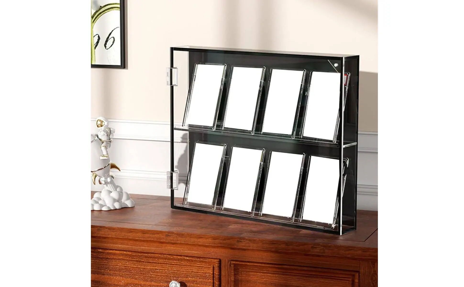 Sports Card Display Case Dustproof Wall Mount Sports Card Holder Large Capacity Protection for Office
