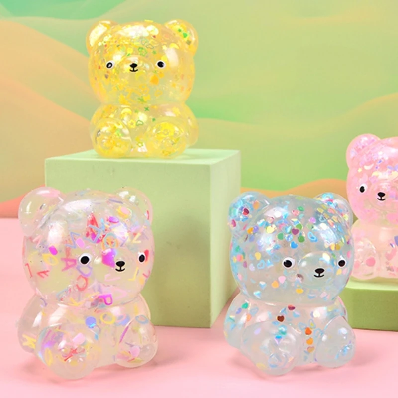 Squeeze Fidgets Toy TPR Squishy JellyBear Soft Stress Vent Balls Toy Party Favor Pressure Release Toy ADD Children Gift 2