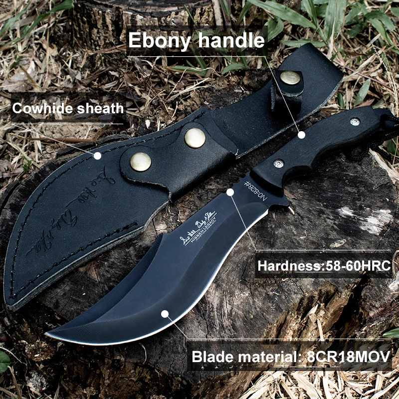 Stainless Steel Straight Knife Portable Outdoor Knife Camping High Hardness Straight Knife Outdoor Portable Knife 2