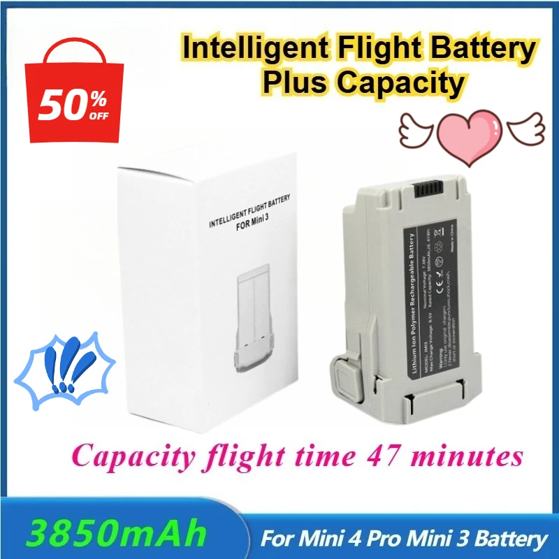 Batterie 3850 mAh pour DJI Mini 4 Pro/Mini 3 - Autonomie 47 min