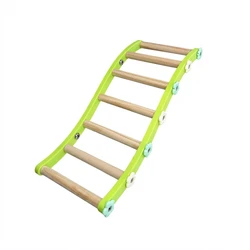 Bird Enrichment Climbing Ladder Bridge Toy - Flower Design for Cage Decor and Boredom Relief (Green)