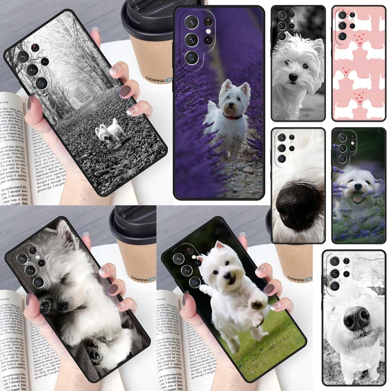 Westie Dog Small White Cover Per Samsung Galaxy S23 Ultra S22 S20 S21 Fe S8 S9 S10 Plus Note 10 20 Ultra Phone Case