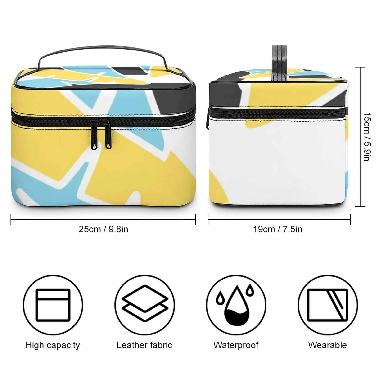 Customized Pattern Makeup Bag Outdoor Travel Makeup Bag Color Block Patchwork Printing Cosmetic Bag Toiletries Storage Wash Bag