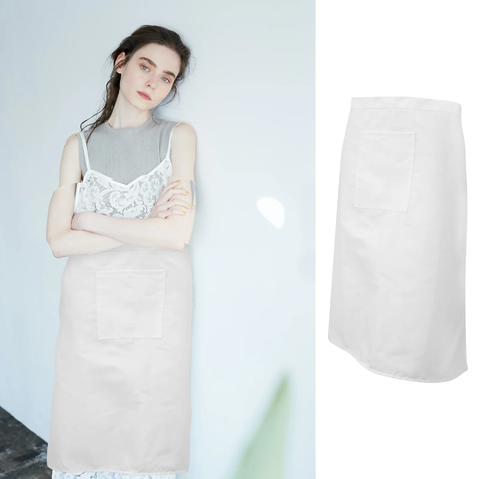

Waitress Apron Lightweight Reusable Cotton Waist Aprons Uniform Apron Cooking Apron for Men