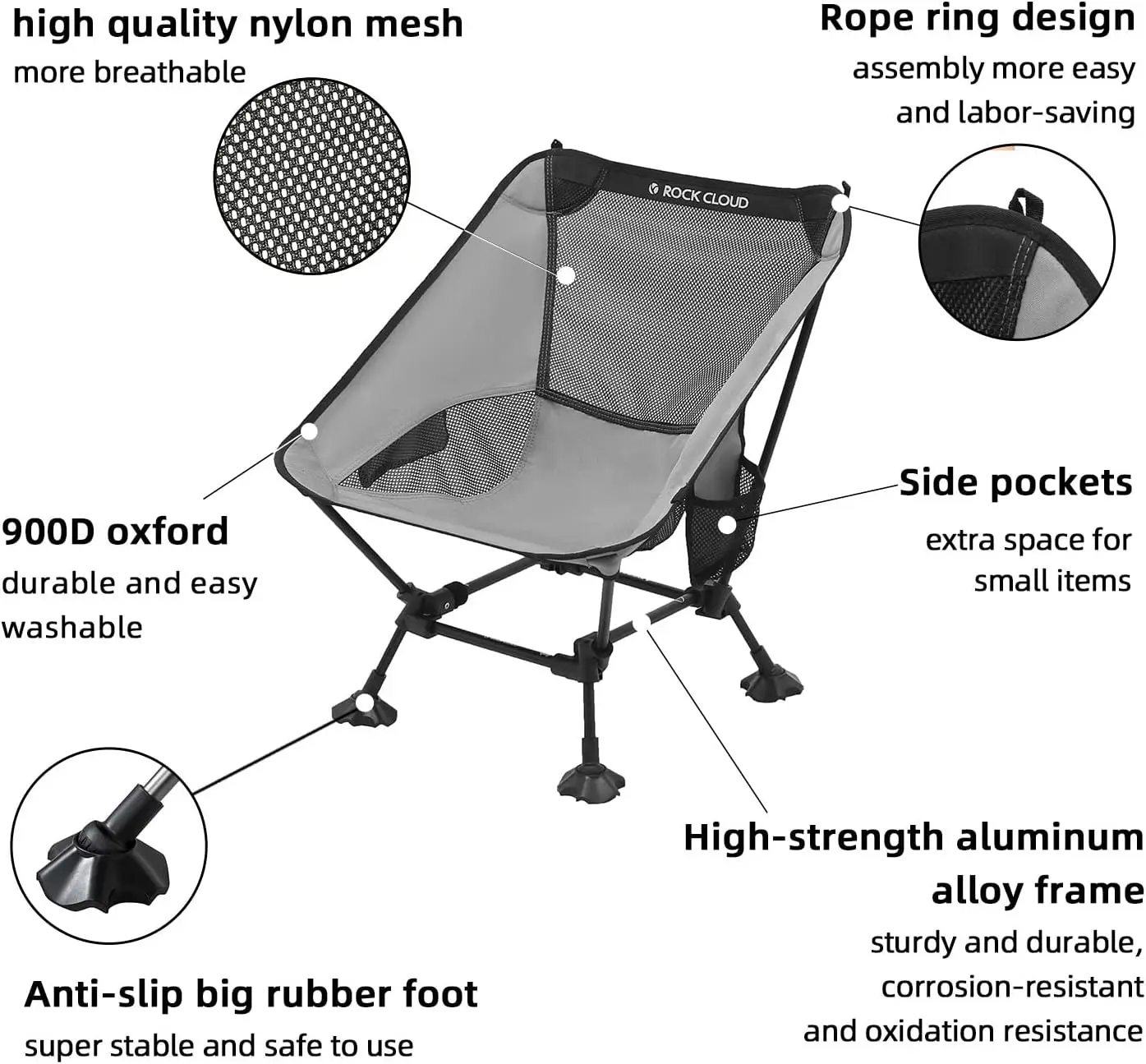 Description Picture 5 of item1/4pcs Camping Stool Leg Caps Non-slip Outdoor Folding Chair Foot Cover Adjustable Wear-resistant Fishing Chair Accessories