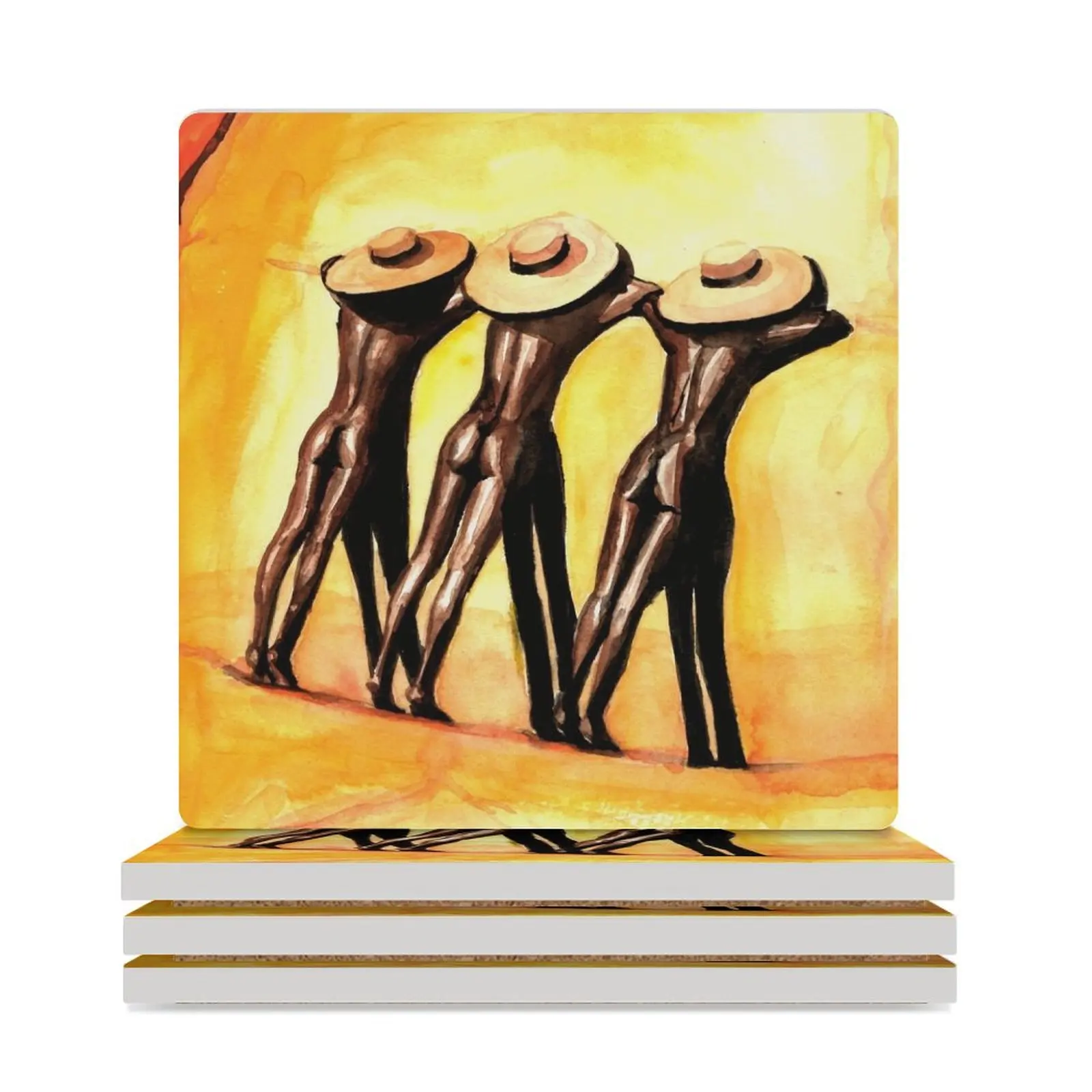 

Summer on the beach Ceramic Coasters (Square) tea cup holders cup set household utensils kitchen set for drinks Coasters