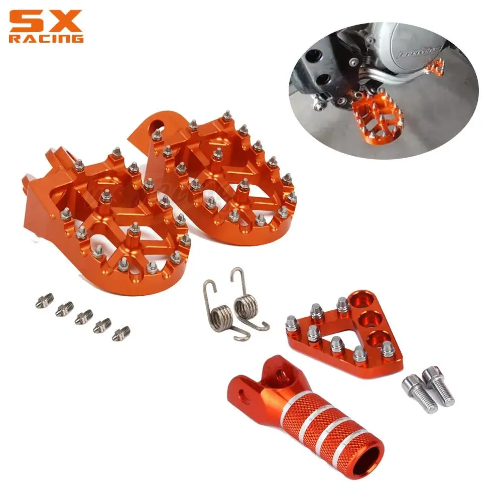 Motorcycle Foot Pedals For KTM SX SXF XC XCF EXC EXCF XCW XCFW 125 150 -530 ADVENTURE 950 Motorcycle Footpegs Pin Shift lever Tip Foot Peg Pedals Rest