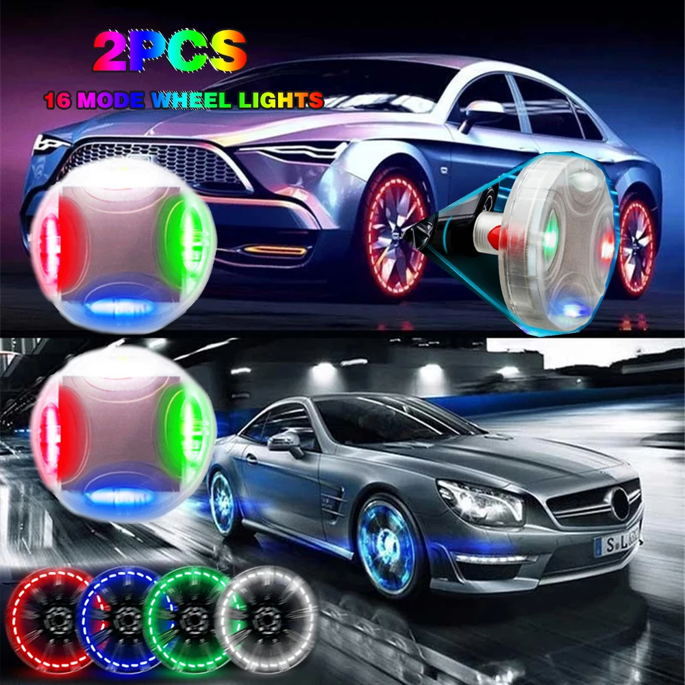 Auto impermeabile energia solare ruota luce decorativa lampeggiante  colorato Led auto luce pneumatici tappo Gas sensori di movimento Gadget per  auto