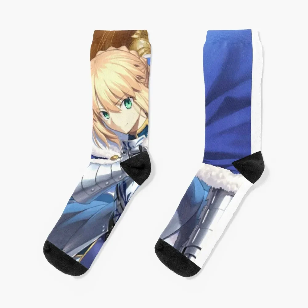 

Fate Grand Order (FGO) - Artoria Pendragon/King Arthur (Saber) Gold Back Socks gifts for men Running socks man Soccer