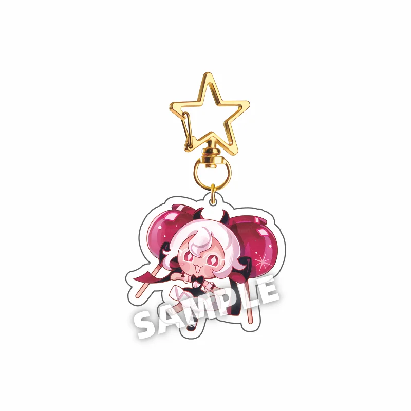 Cookie Run Kingdom Inspired Acrylic Keychain - Candy Shadow Apple Pure Vanilla Design, 6cm