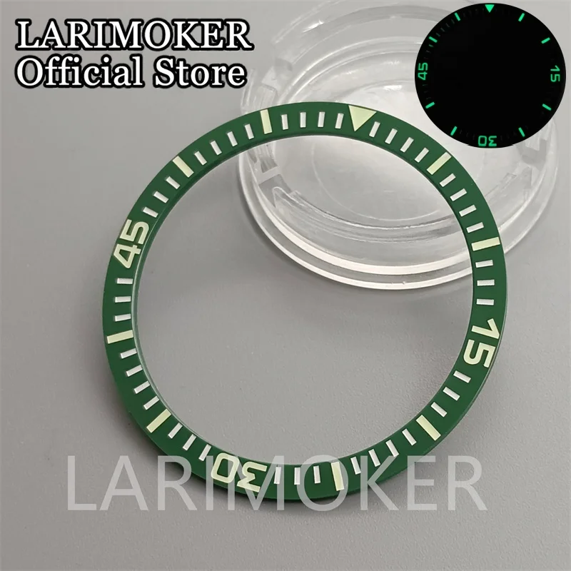 Lari moker 37,9mm schwarz blau grün Lünette Einsatz Keramik Lünette leuchtende Uhren ring Zubehör – Detail 7