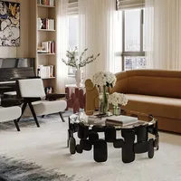 Japanese Modern Coffee Table – Cheap Minimalist Glass Couchtisch, Small Moving Industrial Designer Books Furniture Piece - Image 3