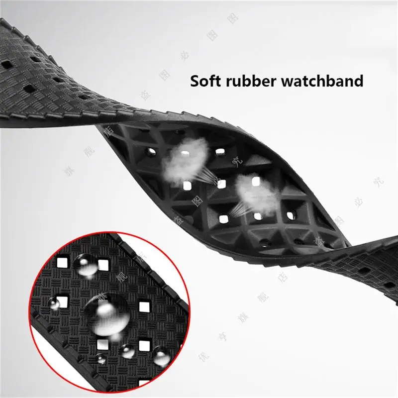 SCHIK Premium-Grade Tropic Fluorine Rubber watchband For seiko SRP777J1 SKX Watch Band Diving Waterproof Bracelet 20 22mm straps