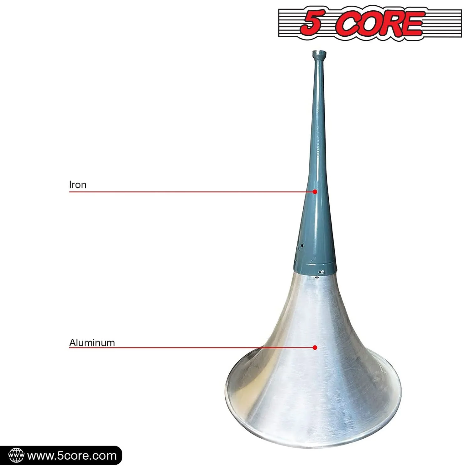 5 Core PA Speaker Trumpet Reflex Horn Throat 22" Aluminum Body Support Most Compression Driver TH 22 5