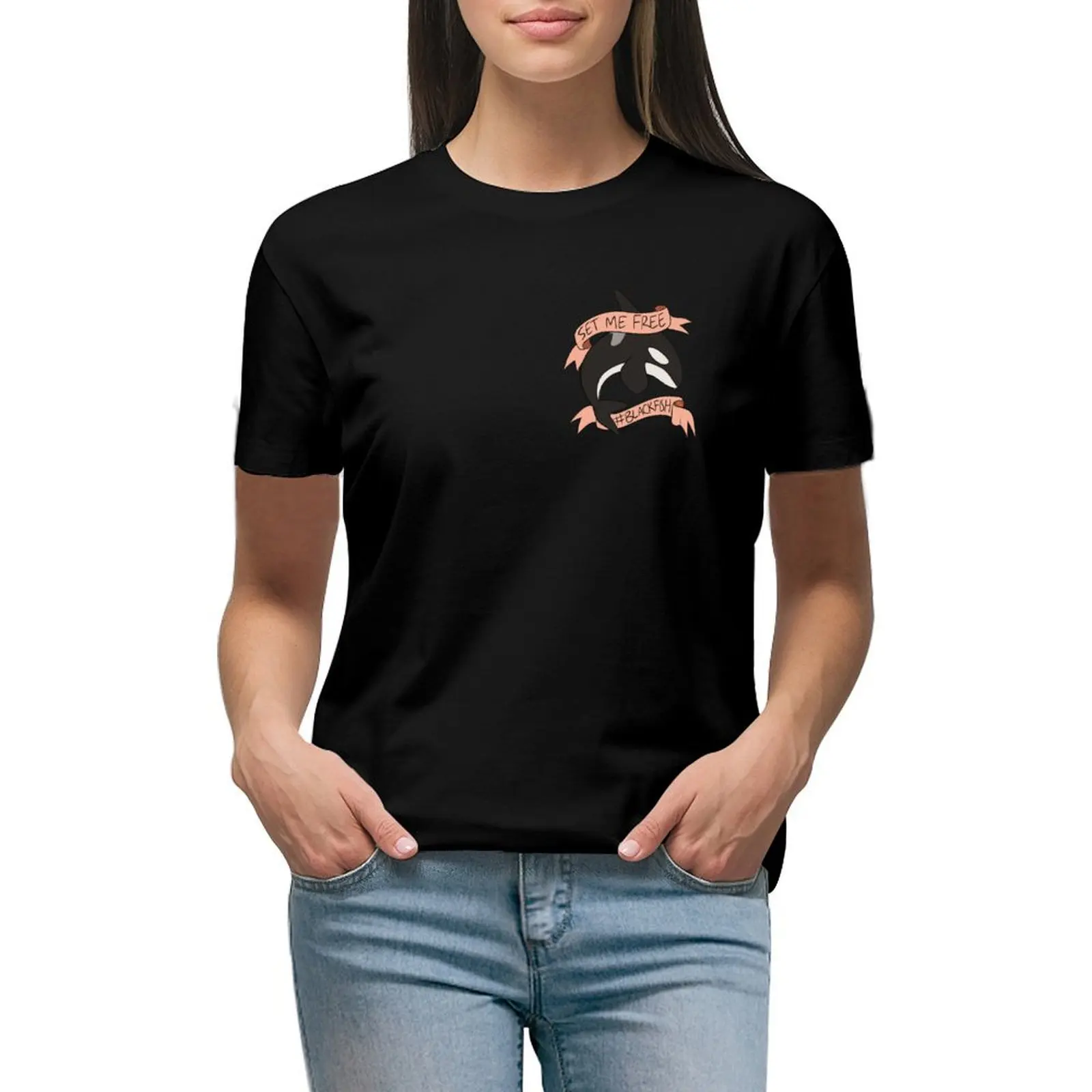 

Set Me Free T-shirt animal print shirt for girls korean fashion graphics t shirts for Women loose fit
