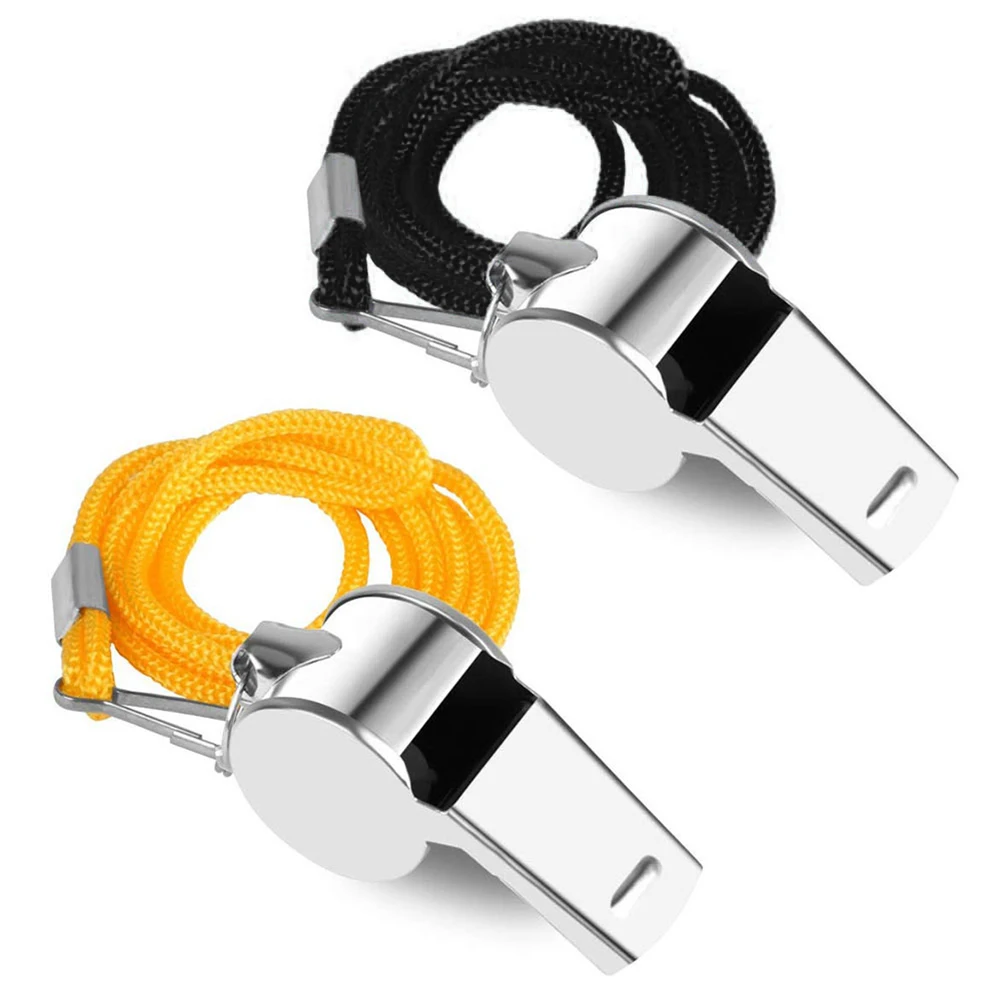 Portable Referee Whistles Loud Sport Rugby Metal Whistle With Rope Party Training Soccer Football Basketball Cheerleading Tools