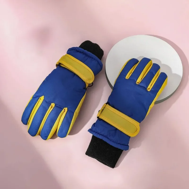 Children Kids Ski Gloves Winter Snowboard Snow Warm Glove Boys Girl Waterproof Thicken Mittens Keep Finger Warm