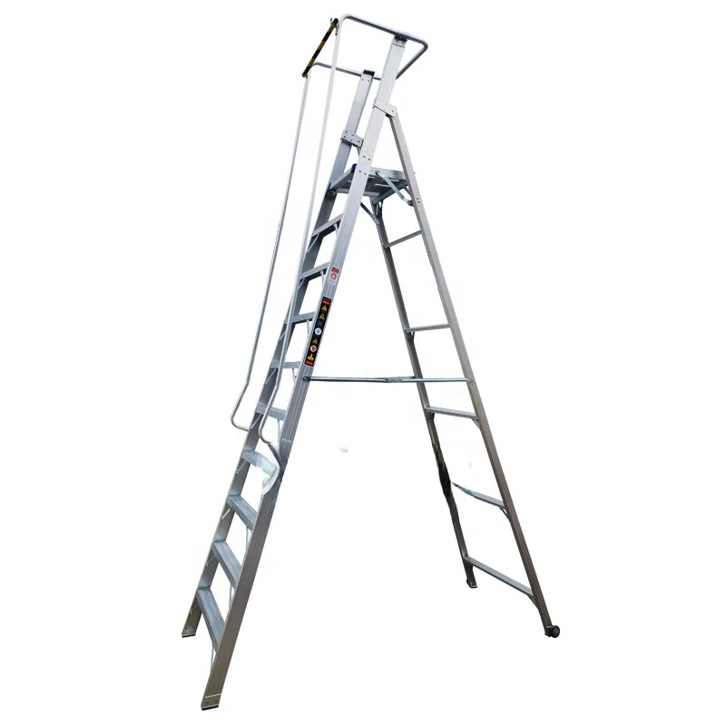 10StepsFoldingAluminumStairWorkPlatformLadderPortableStair
