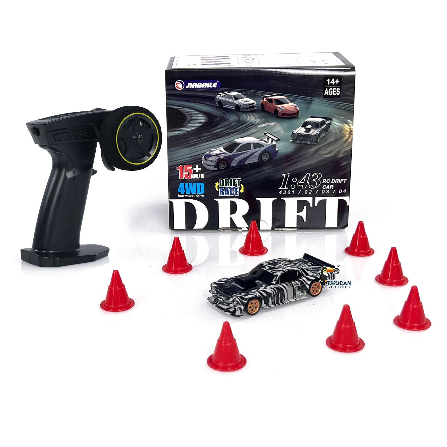 1/43 2.4 グラムラジオコントロールドリフトカー 4WD RC ミニレース