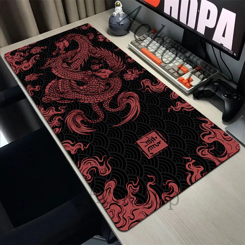 Anti-slip Impermeável Grande Mouse Pad Dragão Chinês Mousepad Laptop Gamer Computador Desktop Mousepad Grande Laptop Desk Mats - Imagem 3