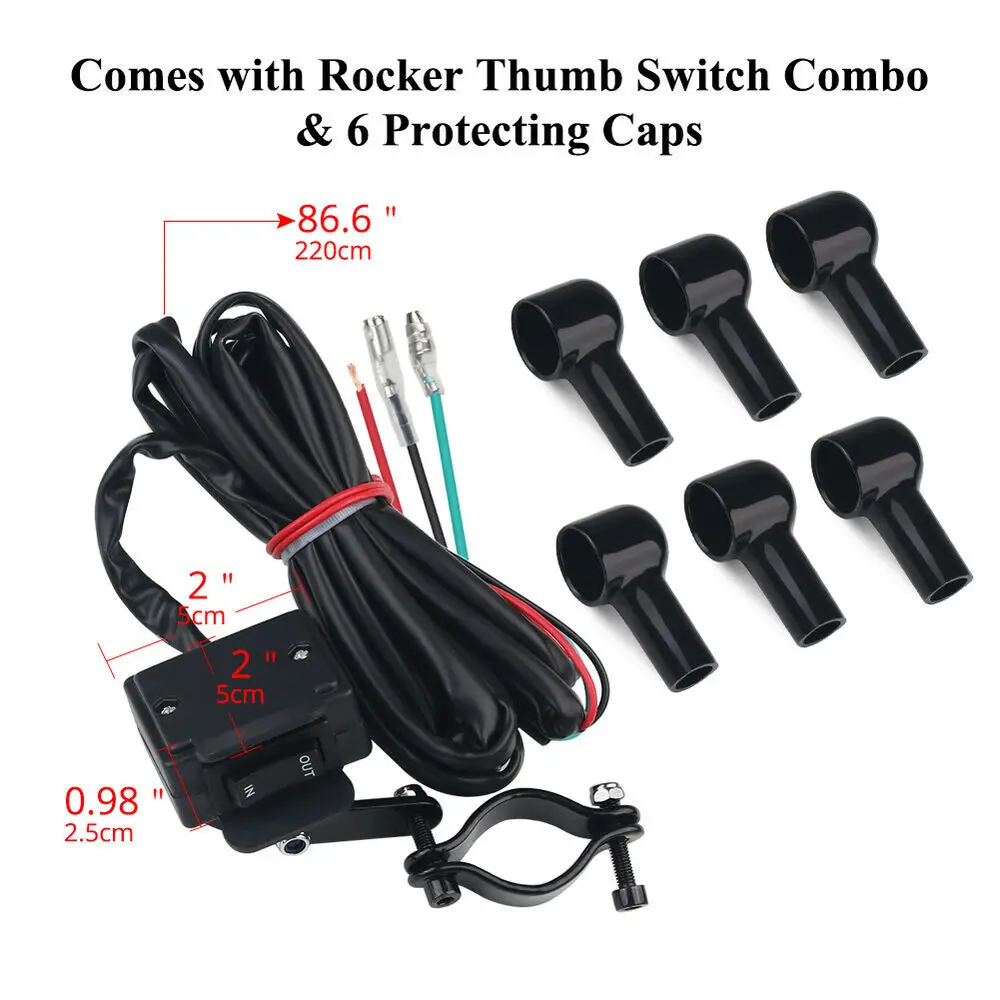 Contacteur de relais électromagnétique Winch Rocker Switch Thumb pour ATV /  utv 12v 250a