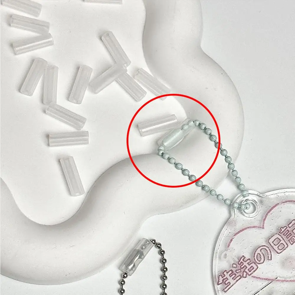 50Pcs Bead Chain Anti-lost Cover Pendant Chain Protective Cover Prevent Bag Ornament From Falling Off Acrylic Anti-Loss Cover
