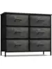 Sorbus Dresser with 6 Faux Wood Drawers - Chest Organizer Unit with Steel Frame Wood Top and Handle Easy Pull Fabric Bin 1