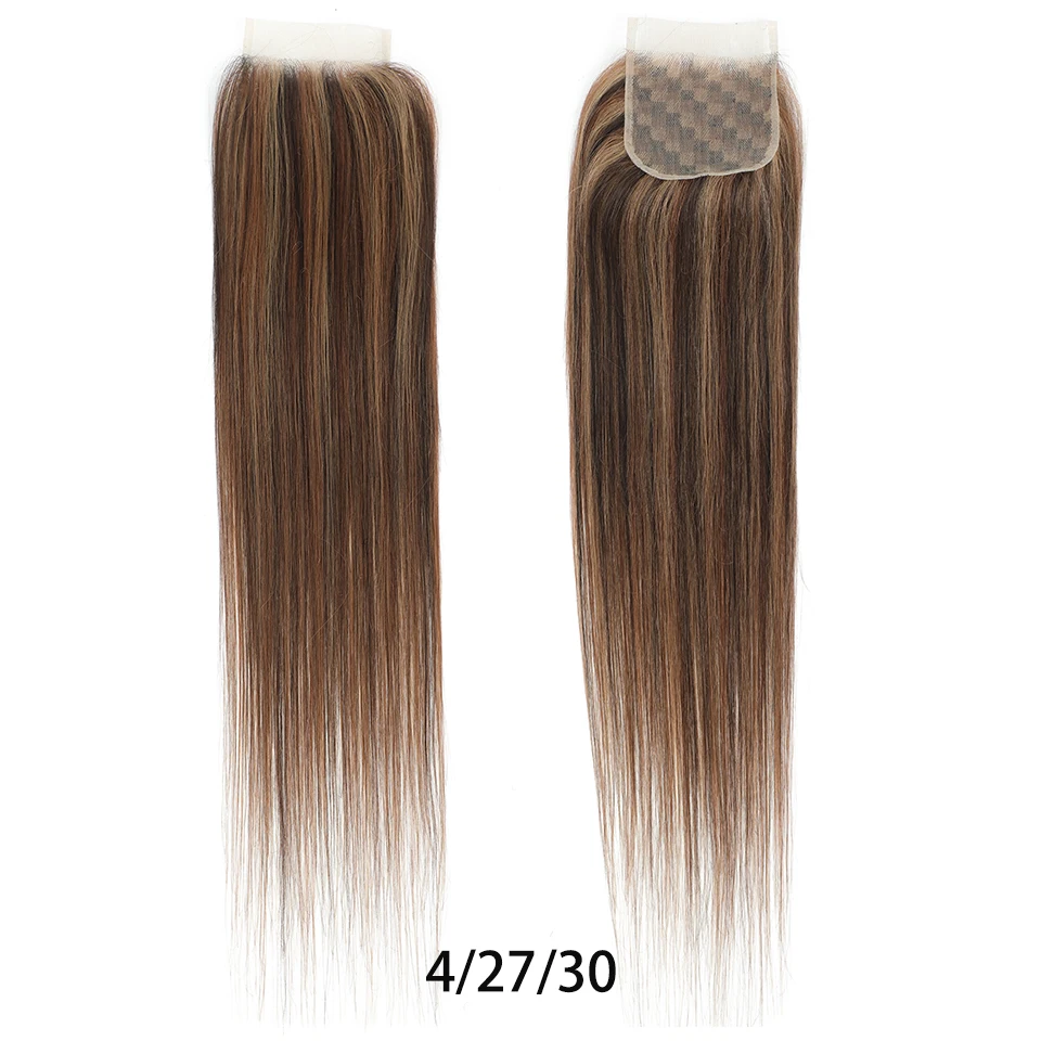 4x4 Transparent Lace Closure Straight Synthetic Blonde Dark Brown Black Color 613 Lace Closure