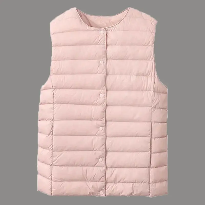 

2022 New Women's Ultra Light Down Tank Top Single Breasted Sleeveless Women's Duck Down Tank Top Down Autumn and Winter