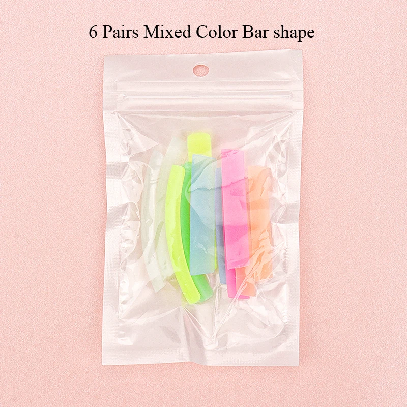 6쌍 실리콘 속눈썹 펌 패드 리프팅 래쉬 로드 쉴드 재활용 가능 3D 속눈썹 컬러 액세서리 애플리케이터 메이크업 도구