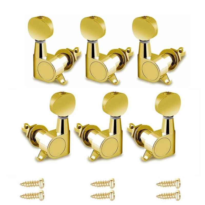 

1 Set Oval Head Fully Enclosed Electric Guitar String Knobs Folk Guitar String Winder Tuning Keys Easy Install