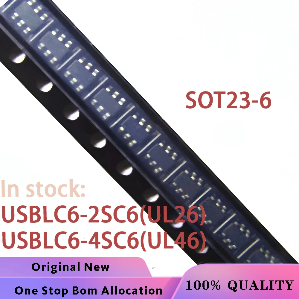 

(50PCS)100% New USBLC6-2SC6 UL26 USBLC6-4SC6 UL46 SOT23-6 Chipset