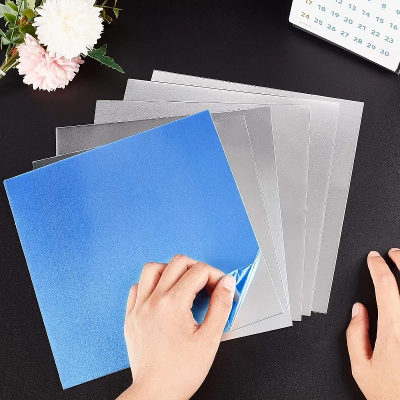 6pcs Blank Aluminium Stamping Sheets Thin Aluminum Sheets Practice Panel Plate Metal Craft for Jewelry Making Hand Stamping