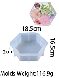 Heart Crystal Geometric 3D Silicone Mold for DIY Home Crafts and Decorations (Hexagonal)