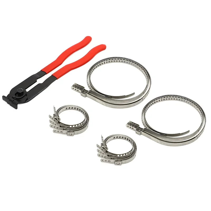 20 Pieces of Auto ATV Adjustable Axle CV Joint Boot Crimp Clamps with Pliers Tool-Crimp-Ear Type with Extension
