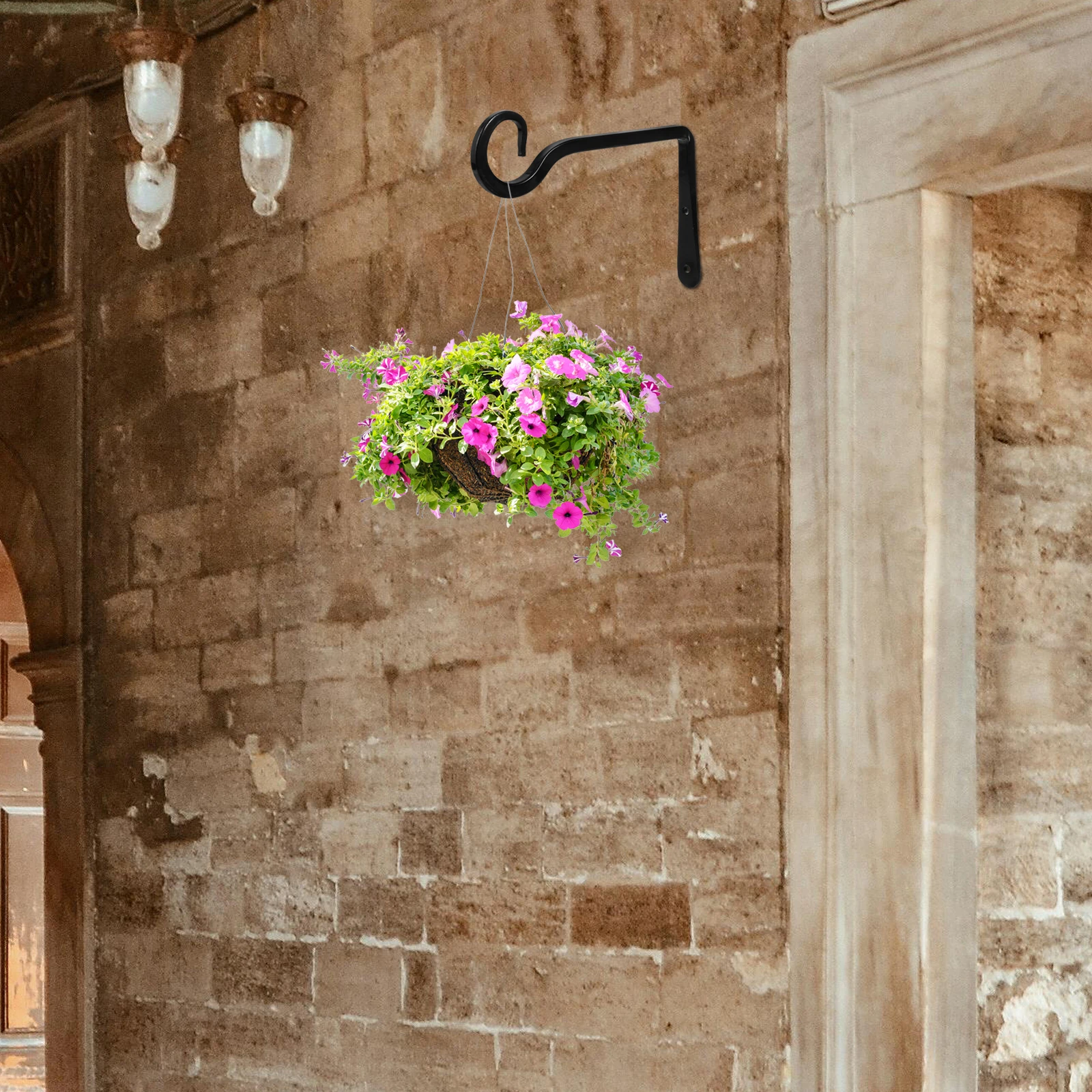 2 set Wall Hooks for Hanging Planters Flower Baskets Lanterns String Lights Durable Rustic Home Decoration Outdoor