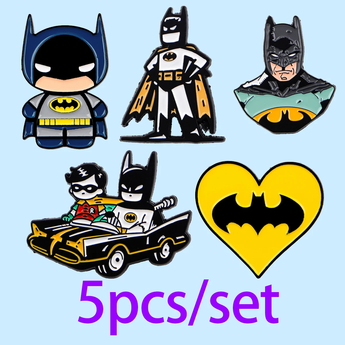 5pcs/set Cool Stuff Enamel Pins Cartoon Brooch Set Metal Lapel Pin Badge Backpack Accessories Jewelry Best Friend Gifts